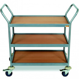 Product Image ΤΡΟΛΕΙ ΣΕΡΒΙΡΙΣΜΑΤΟΣ 3 ΡΑΦΙΑ ΞΥΛΙΝΑ (91x53x90cm)