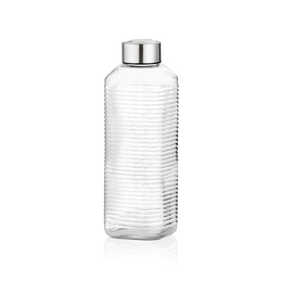 ΜΠΟΥΚΑΛΙ ΓΥΑΛΙΝΟ 1000ML ΜΕ INOX ΠΩΜΑ 1