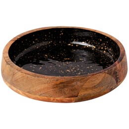 ΜΠΩΛ ΑΠΟ ΞΥΛΟ ΜΑΝΓΚΟ ΜΑΥΡΟ GOLD SPOTS Ø25*6 CM 1