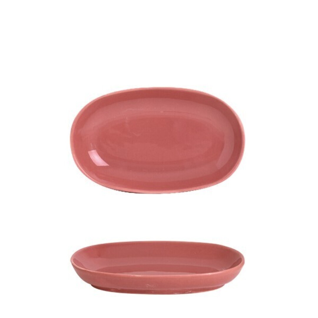 ΠΙΑΤΕΛΙΤΣΑ ΟΒΑΛ ΠΟΡΣΕΛΑΝΗΣ DARK PINK CANDEM (15x9cm)
